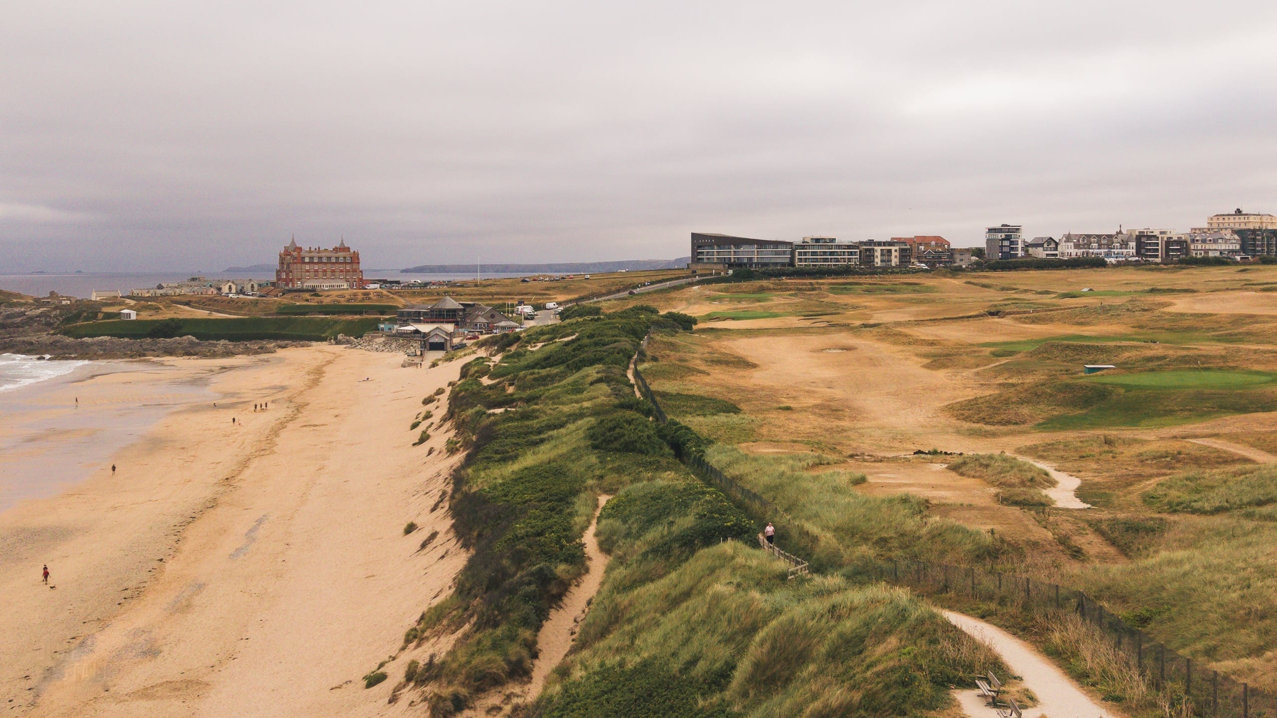The sandy path through the dunes towards the headland